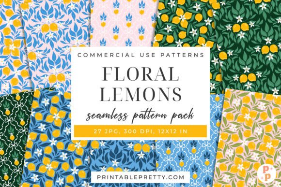Bringing Mediterranean Sunshine to Your Designs with Gemini Said Floral Lemons Digital Paper