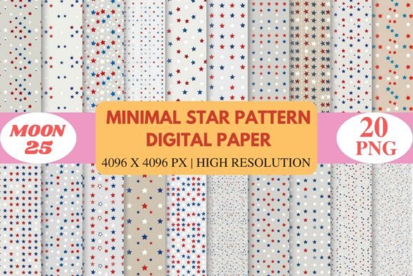 Elevate Your Creative Projects with Minimal Star Pattern Digital Paper