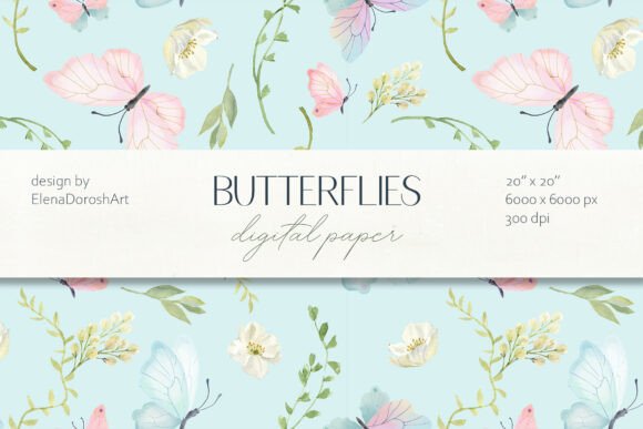 Elevating Brand Narratives with the Ethereal Aesthetic of Watercolor Butterfly Digital Paper