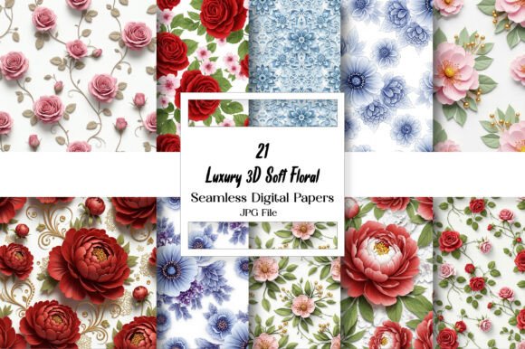 Elevating Creative Workflows with Luxury 3D Soft Floral Digital Patterns