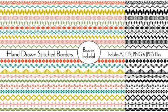Elevating Design Projects with Hand Drawn Stitched Borders
