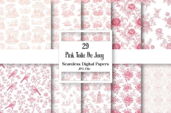 Elevating Modern Aesthetics: The Strategic Value of the Pink Toile De Jouy Digital Paper Bundle