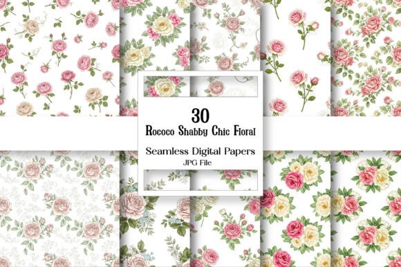 Embracing Timeless Romance with Rococo Shabby Chic Floral Digital Paper