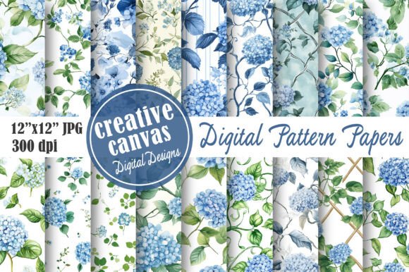 Evaluating the Blue Hydrangea Seamless Pattern Bundle for Creative Projects