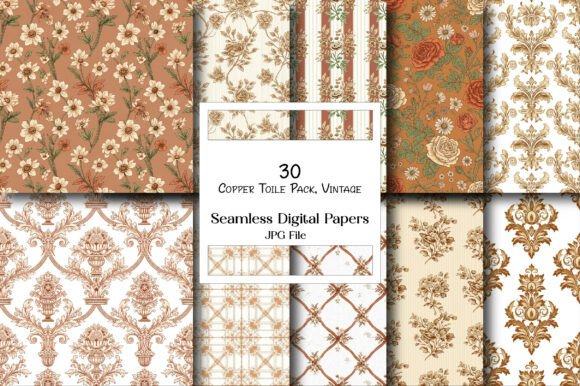 Evaluating the Copper Toile Digital Paper Pack for Vintage Design Projects