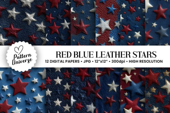 Evaluating the Red Blue Leather Stars Pattern for Digital Craft Projects