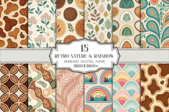 Evaluating the Retro Nature Rainbow Digital Paper Bundle for Professional Design Work