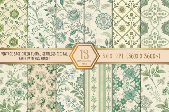 Evaluating Vintage Sage Green Floral Digital Paper for Creative Projects