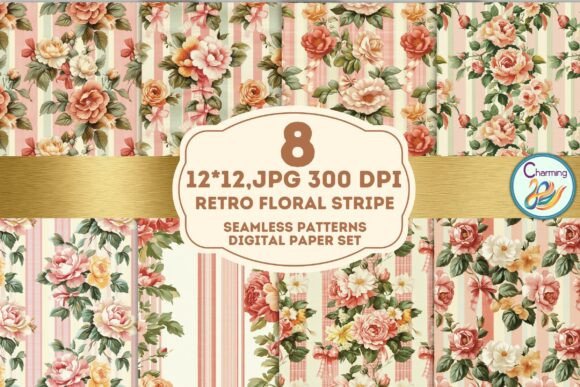 Integrating Seamless Paper Retro Floral Stripe into Professional Design Workflows