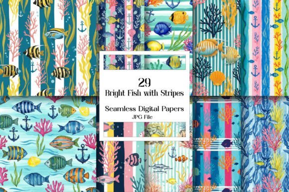 Integrating the Bright Fish with Stripes Seamless Pattern into Professional Creative Workflows