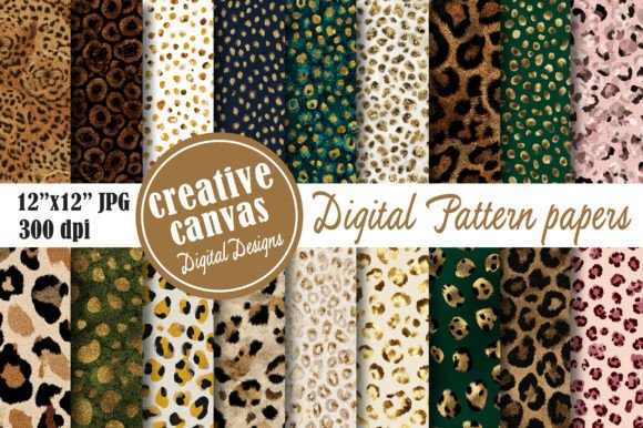 Leopard Print Digital Paper Bundle: Elevating Designs with Wild Elegance