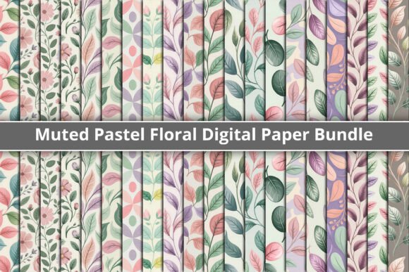 Muted Pastel Floral Digital Paper Bundle Guide