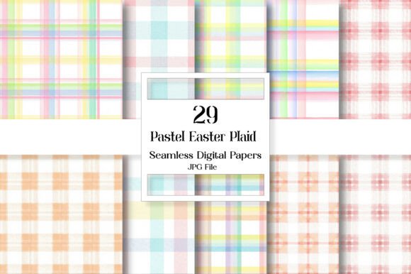 Pastel Easter Plaid Seamless Digital Papers