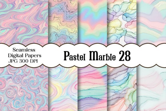 Pastel Marble Digital Paper Pack for Elegant Designs