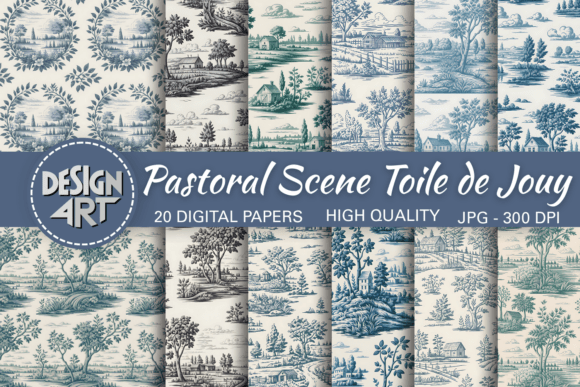 Revitalizing Heritage: The Strategic Value of Pastoral Scene Toile De Jouy Seamless Patterns in Contemporary Design