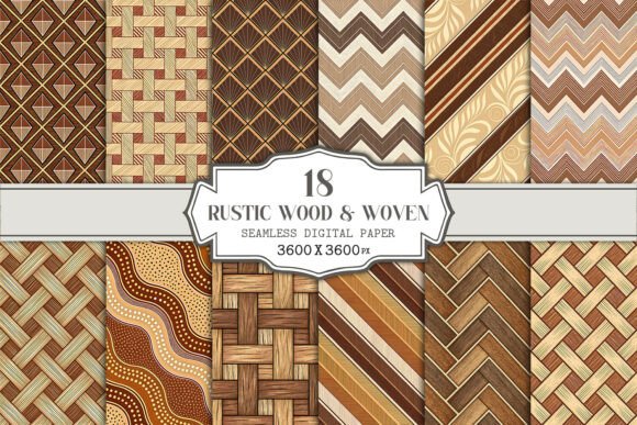 Rustic Wood Woven Digital Paper Guide