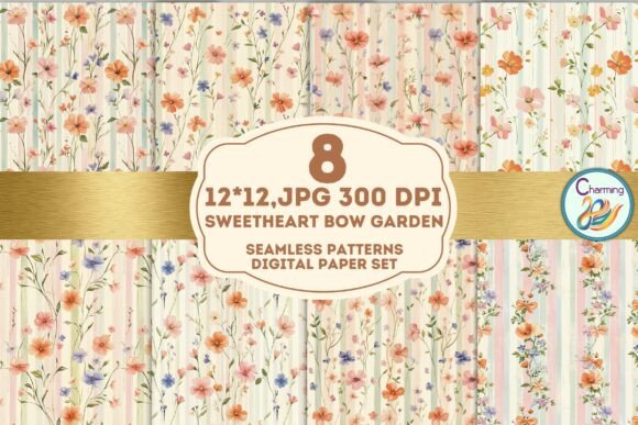 Seamless Paper Sweetheart Bow Garden Designs