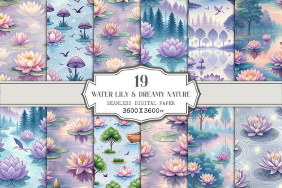 Unlocking Creative Potential: A Guide to Water Lily Dreamy Nature Digital Papers and Seamless Patterns