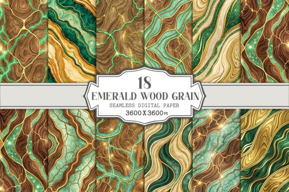 Unlocking Creative Potential with the Emerald Wood Grain Seamless Pattern Bundle