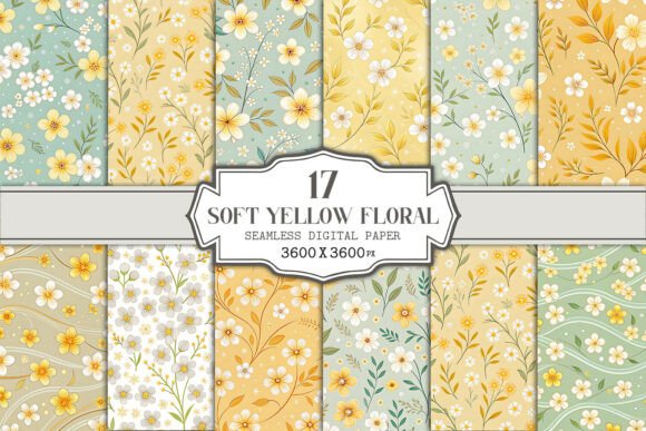 Unlocking Creative Potential with the Soft Yellow Floral Seamless Pattern Bundle
