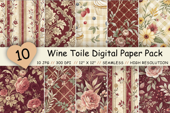 Unlocking Vintage Elegance: A Guide to the Wine Toile Digital Paper Pack